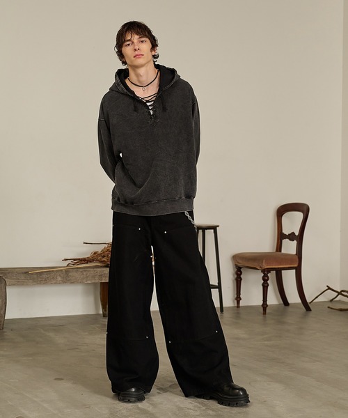 Forte(フォルテ)(フォルテ)の「Washed Deck Hoodie/ウォッシュドダックフーディ(パーカー・メンズ・グレー/ブラウン・MEDIUM/LARGE)」の6枚目の写真