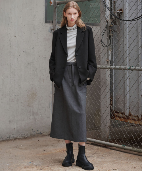 MALOUPE（マロップ）の「3107 ストレッチHラインスカート（ダークグレー）（スカート・レディース・チャコール・SMALL/MEDIUM）」の3枚目の写真