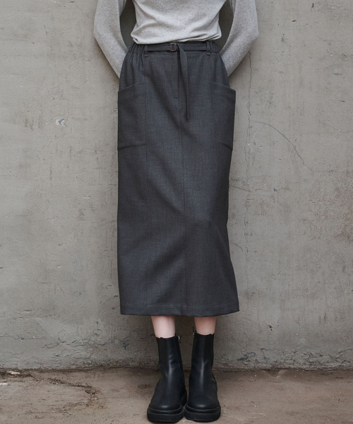 MALOUPE（マロップ）の「3107 ストレッチHラインスカート（ダークグレー）（スカート・レディース・チャコール・SMALL/MEDIUM）」の4枚目の写真