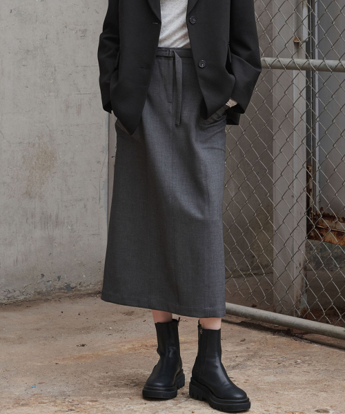 MALOUPE（マロップ）の「3107 ストレッチHラインスカート（ダークグレー）（スカート・レディース・チャコール・SMALL/MEDIUM）」の6枚目の写真