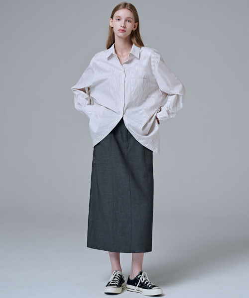 MALOUPE（マロップ）の「3107 ストレッチHラインスカート（ダークグレー）（スカート・レディース・チャコール・SMALL/MEDIUM）」の7枚目の写真