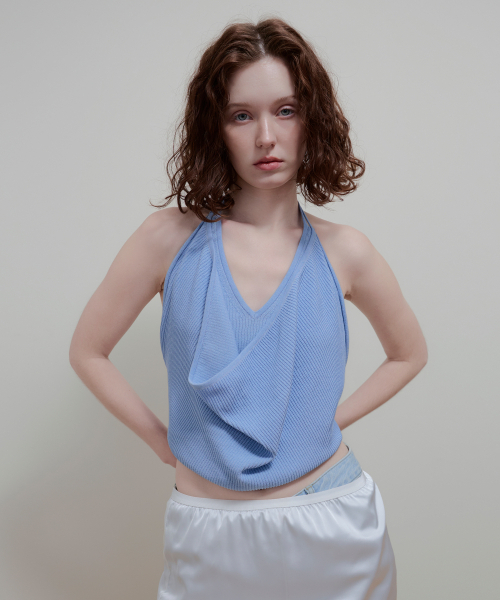 AOPT(アオプト)の「LAYERED HALTER NECK KNIT - SKY(ニット/セーター・レディース・その他・SMALL/MEDIUM)」の2枚目の写真