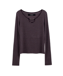 HORSEBIT DETAIL STRIPE TOP_PURPLE