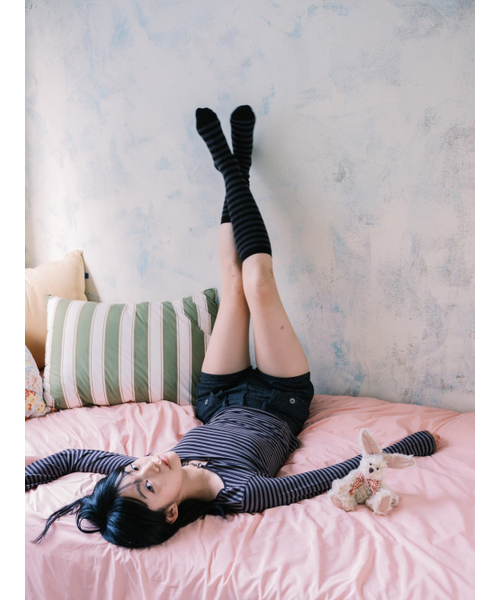REHEAT(リヒート)の「HORSEBIT DETAIL STRIPE TOP_PURPLE(Tシャツ/カットソー・レディース・その他・FREE)」の4枚目の写真