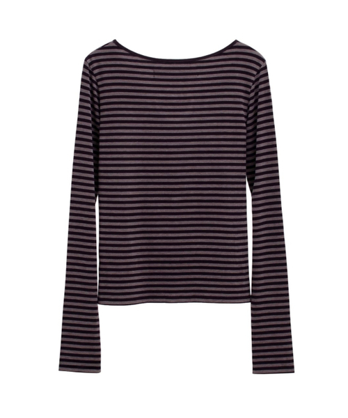 REHEAT(リヒート)の「HORSEBIT DETAIL STRIPE TOP_PURPLE(Tシャツ/カットソー・レディース・その他・FREE)」の6枚目の写真
