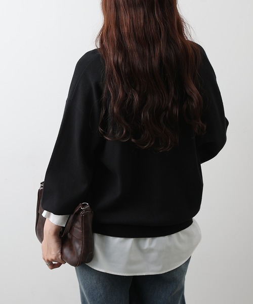 COLONY 2139(コロニートゥーワンスリーナイン)の「シャツドッキングニットプルオーバー(ニット/セーター・レディース・グレー/ブラック・FREE)」の21枚目の写真