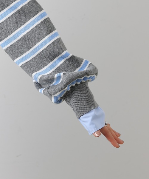 COLONY 2139(コロニートゥーワンスリーナイン)の「シャツドッキングニットプルオーバー(ニット/セーター・レディース・グレー/ブラック・FREE)」の12枚目の写真