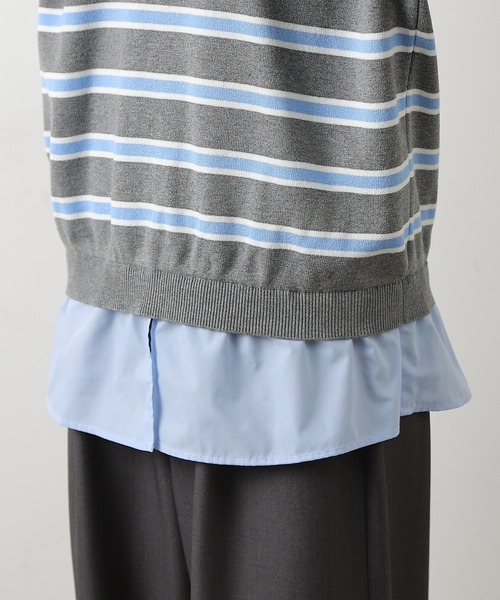 COLONY 2139(コロニートゥーワンスリーナイン)の「シャツドッキングニットプルオーバー(ニット/セーター・レディース・グレー/ブラック・FREE)」の13枚目の写真