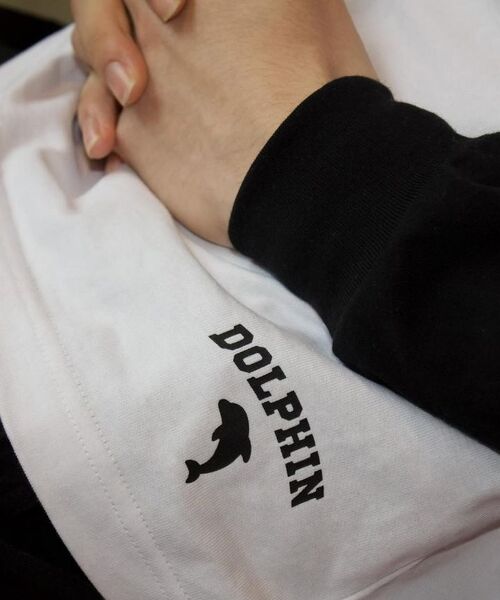 DOLPHIN WAVE APPAREL(ドルフィンウェーブアパレル)の「ドルフィンシリコンプリントラグラン長袖Tシャツブラック(Tシャツ/カットソー・メンズ・その他・MEDIUM/LARGE/X-LARGE)」の13枚目の写真