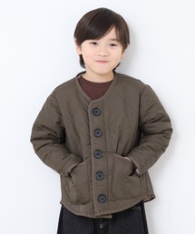 OMNES（オムネス）の「裏ファー高密度ナイロンキルティングノーカラージャケット KIDS（ナイロンジャケット）」