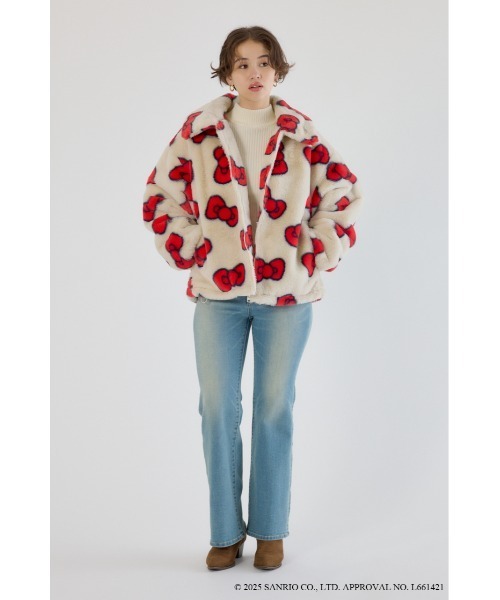 RODEO CROWNS WIDE BOWL（ロデオクラウンズワイドボウル）の「(サンリオキャラクターズ)KITTY フェイクファーコート（その他アウター・レディース・ブラック系その他/レッド系その他・FREE）」の14枚目の写真