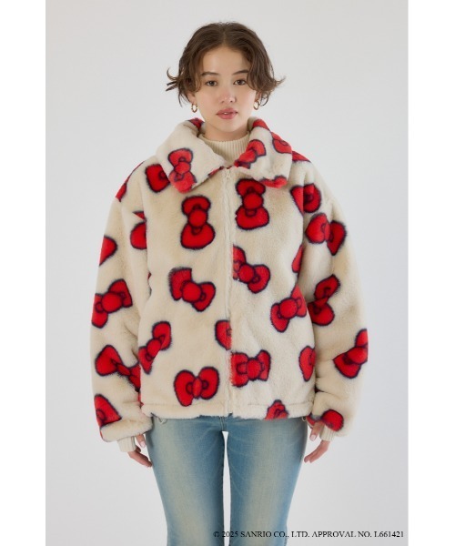 RODEO CROWNS WIDE BOWL（ロデオクラウンズワイドボウル）の「(サンリオキャラクターズ)KITTY フェイクファーコート（その他アウター・レディース・ブラック系その他/レッド系その他・FREE）」の17枚目の写真