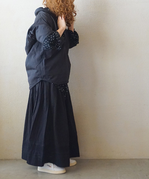 JOURNAL STANDARD LUXE（ジャーナルスタンダード　ラックス）の「【SOIL】CAMBRIC WITH LACE GATHERED SKIRT（スカート・レディース・ブラック/ホワイト・2）」の3枚目の写真