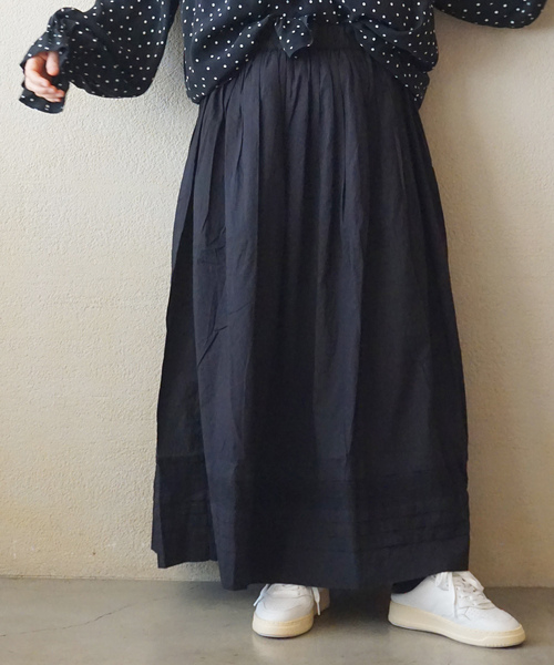 JOURNAL STANDARD LUXE（ジャーナルスタンダード　ラックス）の「【SOIL】CAMBRIC WITH LACE GATHERED SKIRT（スカート・レディース・ブラック/ホワイト・2）」の5枚目の写真