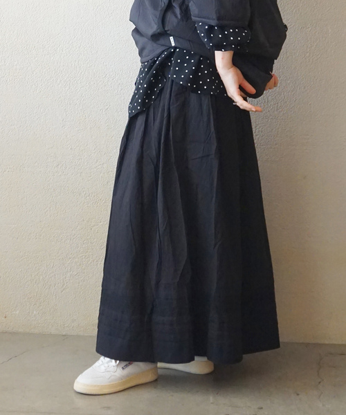 JOURNAL STANDARD LUXE（ジャーナルスタンダード　ラックス）の「【SOIL】CAMBRIC WITH LACE GATHERED SKIRT（スカート・レディース・ブラック/ホワイト・2）」の6枚目の写真