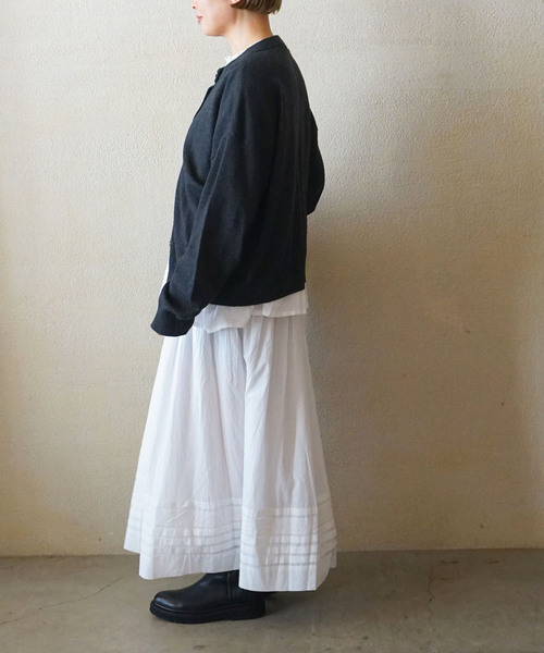 JOURNAL STANDARD LUXE（ジャーナルスタンダード　ラックス）の「【SOIL】CAMBRIC WITH LACE GATHERED SKIRT（スカート・レディース・ブラック/ホワイト・2）」の8枚目の写真