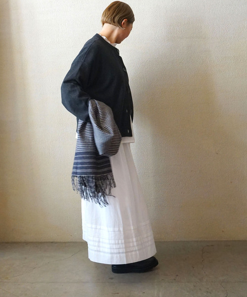 JOURNAL STANDARD LUXE（ジャーナルスタンダード　ラックス）の「【SOIL】CAMBRIC WITH LACE GATHERED SKIRT（スカート・レディース・ブラック/ホワイト・2）」の9枚目の写真