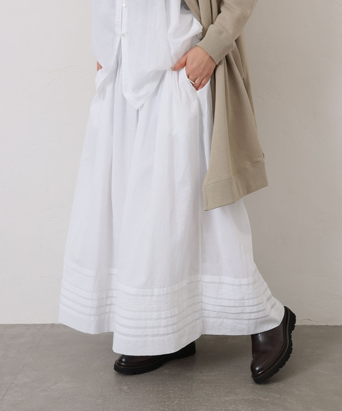JOURNAL STANDARD LUXE（ジャーナルスタンダード　ラックス）の「【SOIL】CAMBRIC WITH LACE GATHERED SKIRT（スカート・レディース・ブラック/ホワイト・2）」の10枚目の写真