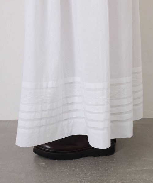 JOURNAL STANDARD LUXE（ジャーナルスタンダード　ラックス）の「【SOIL】CAMBRIC WITH LACE GATHERED SKIRT（スカート・レディース・ブラック/ホワイト・2）」の21枚目の写真