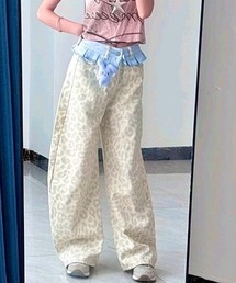 【LAMPOON】レオパードフリルウエストパンツ