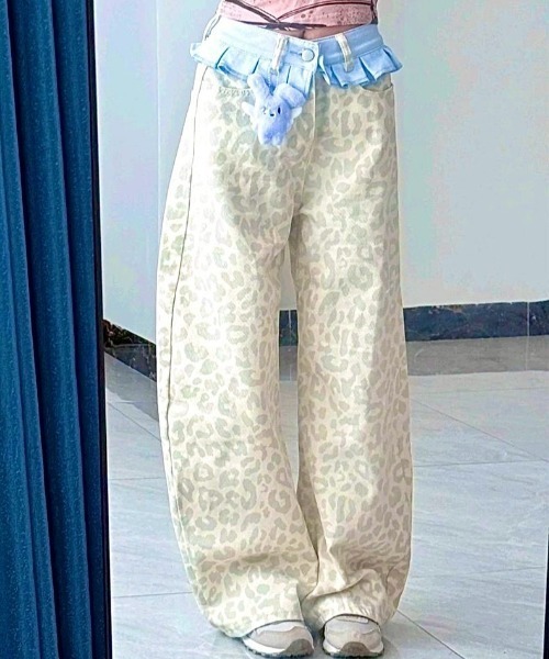 almo(アルモ)の「【LAMPOON】レオパードフリルウエストパンツ(その他パンツ・レディース・アイボリー・SMALL/MEDIUM/LARGE)」の8枚目の写真