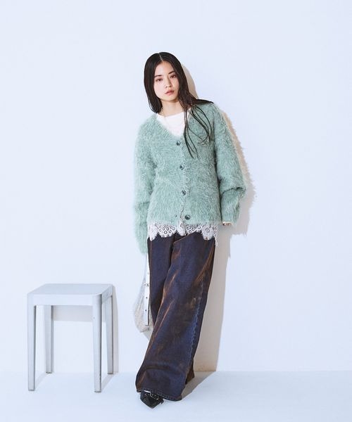 JEANASIS（ジーナシス）の「フロッキーワイドデニム/634876（デニムパンツ・レディース・ブラック系その他/ブラウン系その他/グリーン系その他・SMALL/MEDIUM）」の5枚目の写真