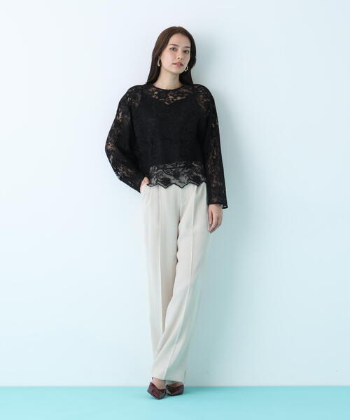 PINKY&DIANNE（ピンキーアンドダイアン）の「◆スカラレースブラウス（シャツ/ブラウス・レディース・ホワイト/ブラック・38）」の7枚目の写真