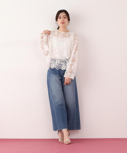 PINKY&DIANNE（ピンキーアンドダイアン）の「◆スカラレースブラウス（シャツ/ブラウス・レディース・ホワイト/ブラック・38）」の14枚目の写真