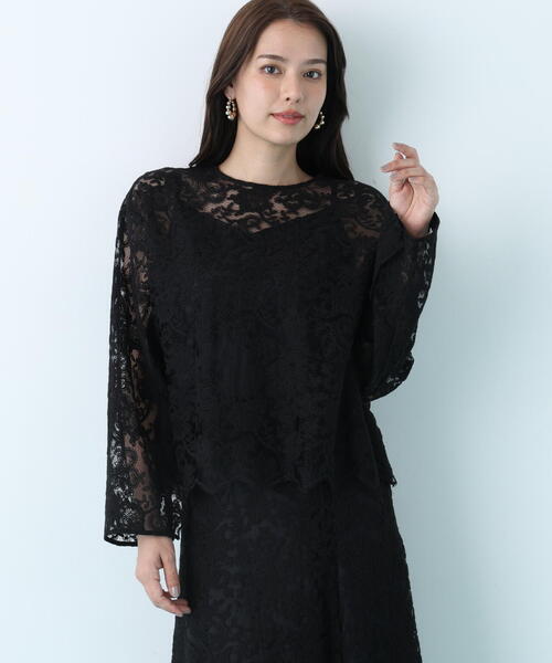 PINKY&DIANNE（ピンキーアンドダイアン）の「◆スカラレースブラウス（シャツ/ブラウス・レディース・ホワイト/ブラック・38）」の2枚目の写真