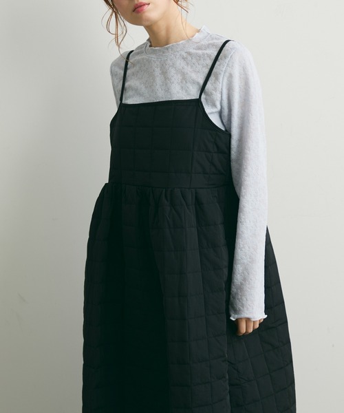 Crisp(クリスプ)の「キルトキャミワンピース(ワンピース・レディース・ブラック/アイボリー・FREE)」の8枚目の写真