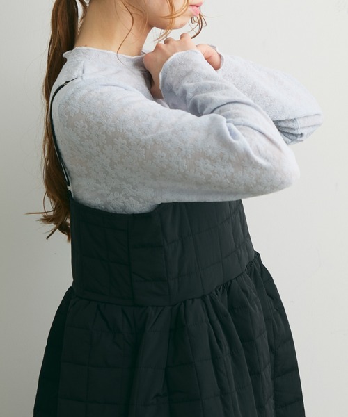 Crisp(クリスプ)の「キルトキャミワンピース(ワンピース・レディース・ブラック/アイボリー・FREE)」の11枚目の写真