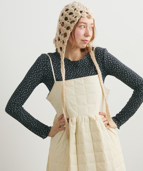 Crisp(クリスプ)の「キルトキャミワンピース(ワンピース・レディース・ブラック/アイボリー・FREE)」の21枚目の写真