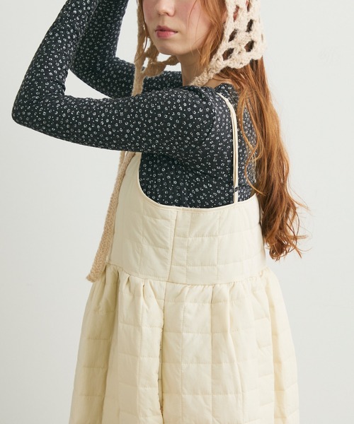 Crisp（クリスプ）の「キルトキャミワンピース（ワンピース・レディース・ブラック/アイボリー・FREE）」の22枚目の写真