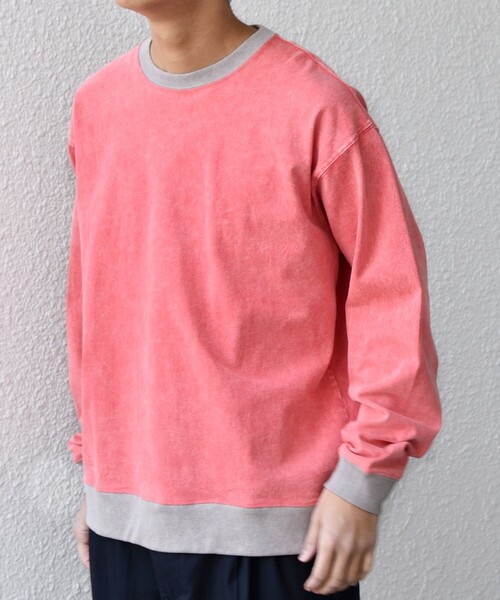 SHIPS any(シップス エニィ)の「【SHIPS any別注】ONEITA: ケミカルウォッシュ リラックス リンガー Tシャツ(ロンT)◇(Tシャツ/カットソー・メンズ・レッド/ブラック/ネイビー/グレー・X-LARGE/LARGE/MEDIUM/SMALL)」の4枚目の写真