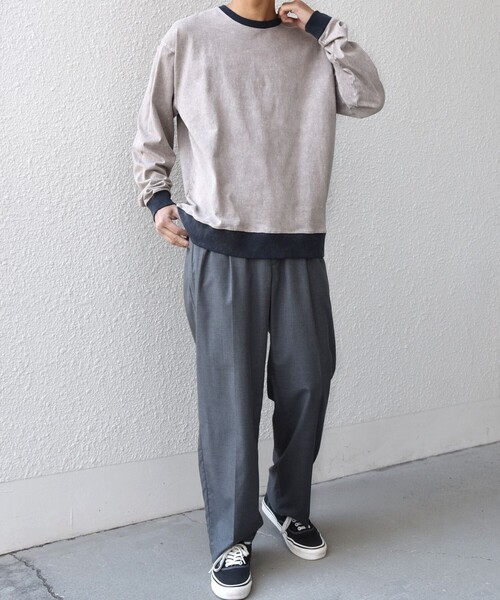 SHIPS any(シップス エニィ)の「【SHIPS any別注】ONEITA: ケミカルウォッシュ リラックス リンガー Tシャツ(ロンT)◇(Tシャツ/カットソー・メンズ・レッド/ブラック/ネイビー/グレー・X-LARGE/LARGE/MEDIUM/SMALL)」の5枚目の写真