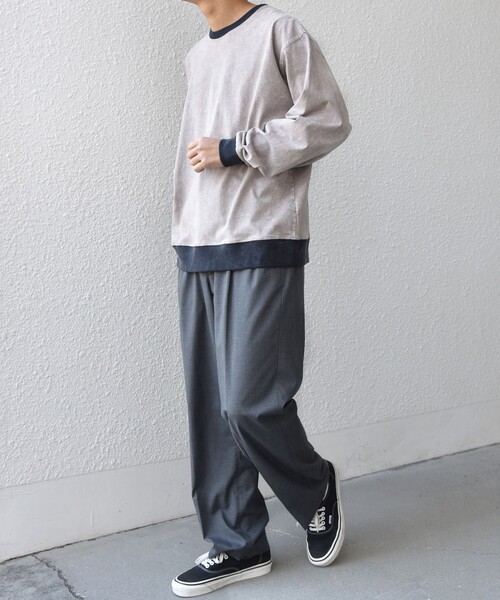 SHIPS any(シップス エニィ)の「【SHIPS any別注】ONEITA: ケミカルウォッシュ リラックス リンガー Tシャツ(ロンT)◇(Tシャツ/カットソー・メンズ・レッド/ブラック/ネイビー/グレー・X-LARGE/LARGE/MEDIUM/SMALL)」の6枚目の写真