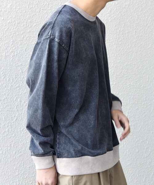 SHIPS any(シップス エニィ)の「【SHIPS any別注】ONEITA: ケミカルウォッシュ リラックス リンガー Tシャツ(ロンT)◇(Tシャツ/カットソー・メンズ・レッド/ブラック/ネイビー/グレー・X-LARGE/LARGE/MEDIUM/SMALL)」の14枚目の写真