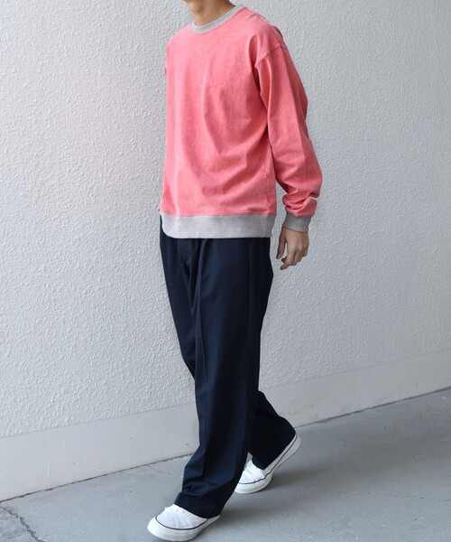 SHIPS any(シップス エニィ)の「【SHIPS any別注】ONEITA: ケミカルウォッシュ リラックス リンガー Tシャツ(ロンT)◇(Tシャツ/カットソー・メンズ・レッド/ブラック/ネイビー/グレー・X-LARGE/LARGE/MEDIUM/SMALL)」の15枚目の写真