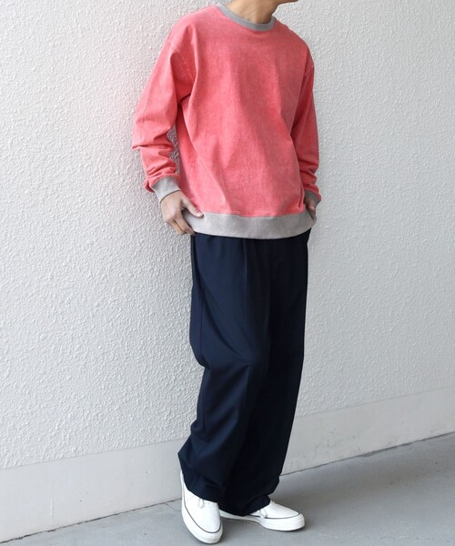 SHIPS any(シップス エニィ)の「【SHIPS any別注】ONEITA: ケミカルウォッシュ リラックス リンガー Tシャツ(ロンT)◇(Tシャツ/カットソー・メンズ・レッド/ブラック/ネイビー/グレー・X-LARGE/LARGE/MEDIUM/SMALL)」の16枚目の写真