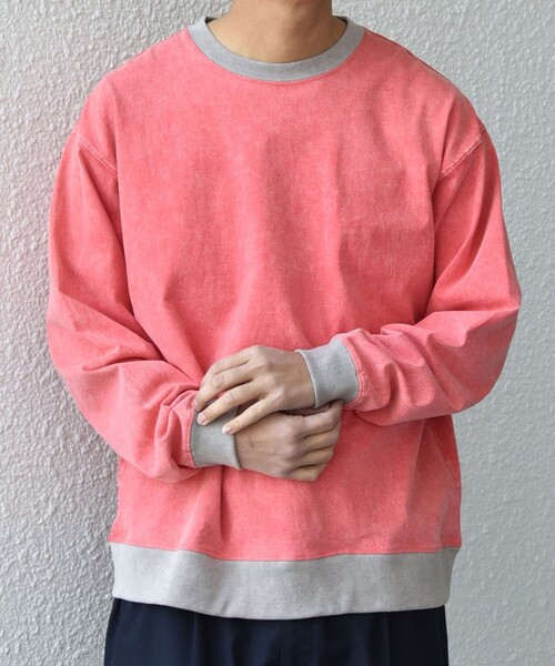 SHIPS any(シップス エニィ)の「【SHIPS any別注】ONEITA: ケミカルウォッシュ リラックス リンガー Tシャツ(ロンT)◇(Tシャツ/カットソー・メンズ・レッド/ブラック/ネイビー/グレー・X-LARGE/LARGE/MEDIUM/SMALL)」の17枚目の写真