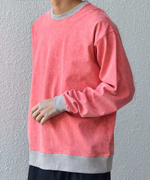 SHIPS any(シップス エニィ)の「【SHIPS any別注】ONEITA: ケミカルウォッシュ リラックス リンガー Tシャツ(ロンT)◇(Tシャツ/カットソー・メンズ・レッド/ブラック/ネイビー/グレー・X-LARGE/LARGE/MEDIUM/SMALL)」の18枚目の写真