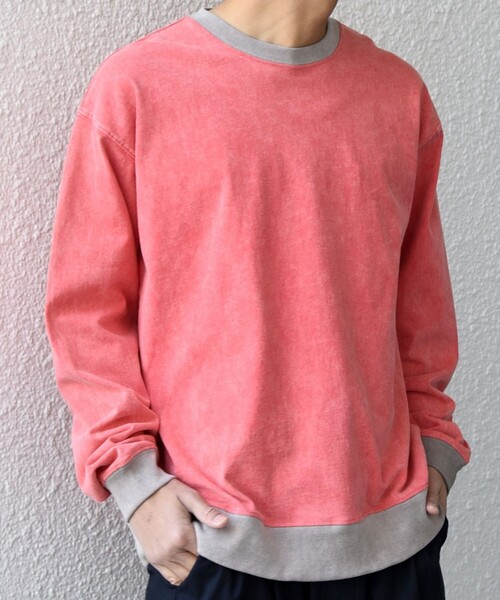 SHIPS any(シップス エニィ)の「【SHIPS any別注】ONEITA: ケミカルウォッシュ リラックス リンガー Tシャツ(ロンT)◇(Tシャツ/カットソー・メンズ・レッド/ブラック/ネイビー/グレー・X-LARGE/LARGE/MEDIUM/SMALL)」の19枚目の写真