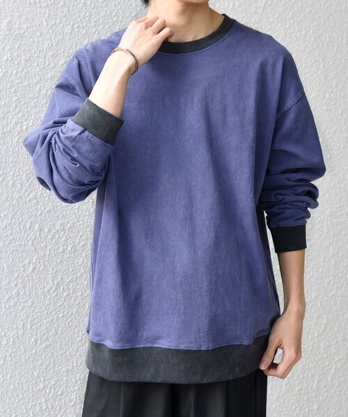 SHIPS any(シップス エニィ)の「【SHIPS any別注】ONEITA: ケミカルウォッシュ リラックス リンガー Tシャツ(ロンT)◇(Tシャツ/カットソー・メンズ・レッド/ブラック/ネイビー/グレー・X-LARGE/LARGE/MEDIUM/SMALL)」の22枚目の写真