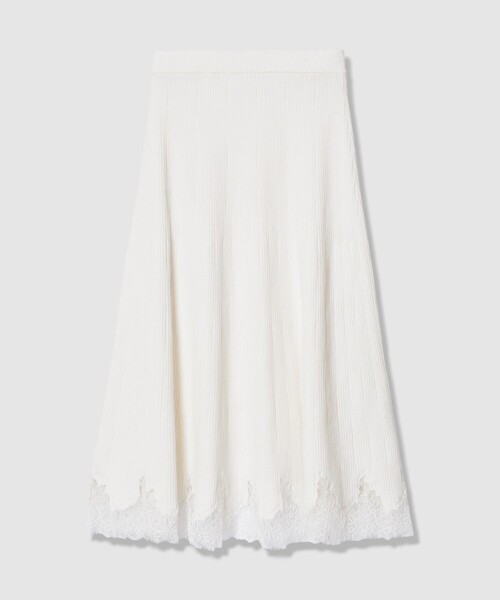 allureville（アルアバイル）の「レースドッキングニットスカート（スカート・レディース・アイボリー/ネイビー・2）」の15枚目の写真