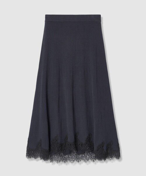 allureville（アルアバイル）の「レースドッキングニットスカート（スカート・レディース・アイボリー/ネイビー・2）」の8枚目の写真