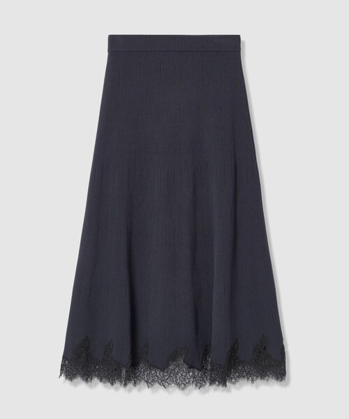 allureville（アルアバイル）の「レースドッキングニットスカート（スカート・レディース・アイボリー/ネイビー・2）」の9枚目の写真