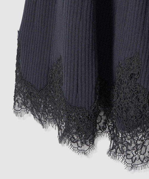 allureville（アルアバイル）の「レースドッキングニットスカート（スカート・レディース・アイボリー/ネイビー・2）」の11枚目の写真