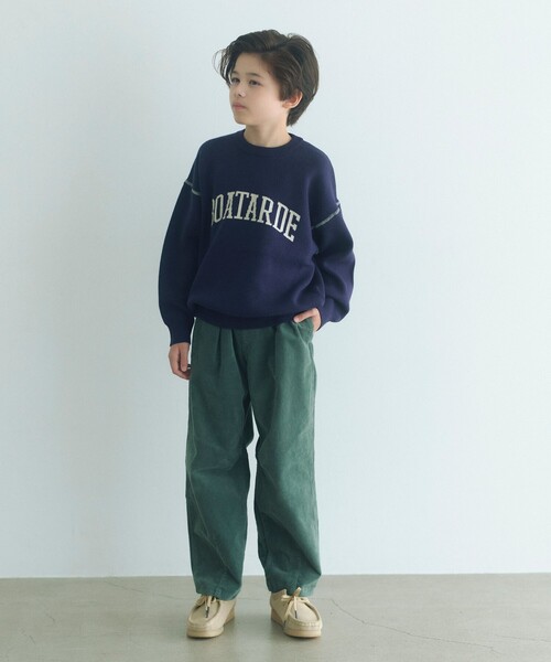 green label relaxing（グリーンレーベルリラクシング）の「ロゴジャガード ニットプルオーバー / キッズ  100cm-160cm（ニット/セーター・キッズ・グレー系/ライム/ネイビー・140cm/120cm/100cm/160cm/110cm/150cm/130cm）」の6枚目の写真