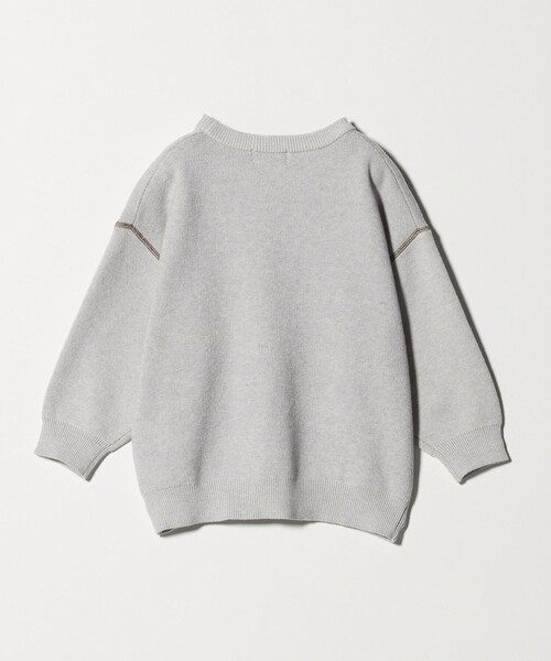 green label relaxing（グリーンレーベルリラクシング）の「ロゴジャガード ニットプルオーバー / キッズ  100cm-160cm（ニット/セーター・キッズ・グレー系/ライム/ネイビー・140cm/120cm/100cm/160cm/110cm/150cm/130cm）」の12枚目の写真