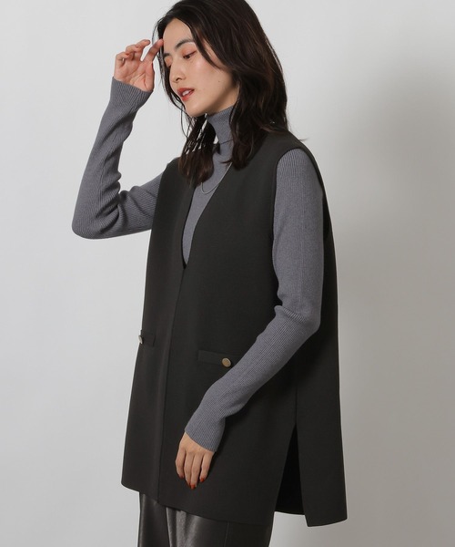 LAKOLE（ラコレ）の「Vネックロングベスト / 642218（ベスト・レディース・ブラック/アイボリー/イエロー・FREE）」の13枚目の写真